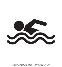 swimming simple icon, vector illustration 