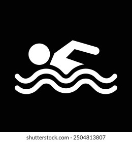 swimming simple icon, vector illustration 