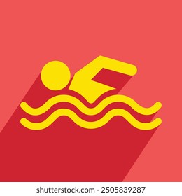 swimming simple icon, vector illustration 