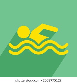 swimming simple icon, vector illustration 