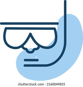 Swimming Snorkle, Illustration, Vector On A White Background.