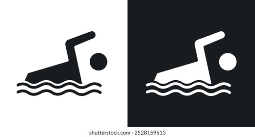 Swimming solid vector icon pack