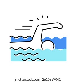 swimming sport color icon vector. swimming sport sign. isolated symbol illustration
