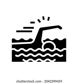 swimming sport glyph icon vector. swimming sport sign. isolated contour symbol black illustration