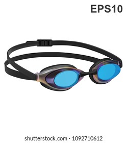 Swimming sport goggles. Vector illustration