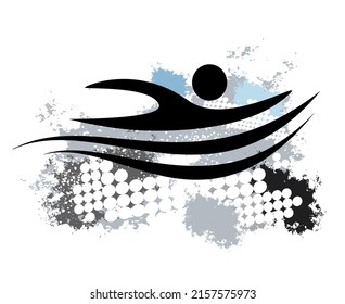 Swimming sport graphic with dyamic background.