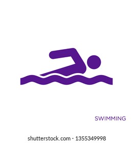 Swimming Sport Icon Activity Vector Template