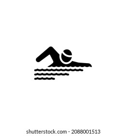 swimming sport icon designed in black solid style and glyph style in sports icons category