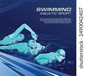 Swimming Sport Illustration Vector. Swimming Background for banner, poster, and flyer