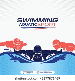 Swimming Sport Illustration Vector. Swimming Background for banner, poster, and flyer