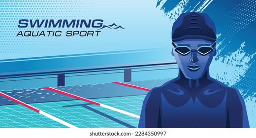 Swimming Sport Illustration Vector. Swimming Background for banner, poster, and flyer