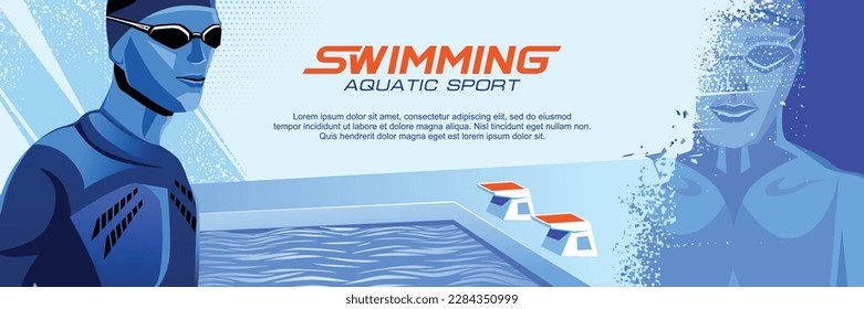 Swimming Sport Illustration Vector. Swimming Background for banner, poster, and flyer