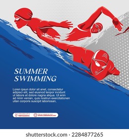 Swimming Sport Illustration Vector. Swimming Background for banner, poster, and flyer - Shutterstock ID 2284877265