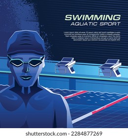 Swimming Sport Illustration Vector. Swimming Background for banner, poster, and flyer