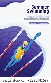 Swimming Sport Illustration Vector. Swimming Background for banner, poster, and flyer