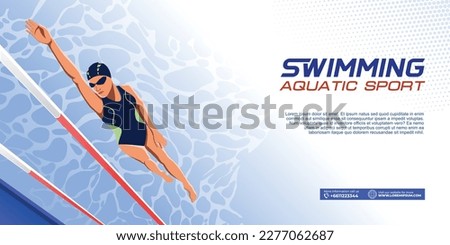 Swimming Sport Illustration Vector. Swimming Background for banner, poster, and flyer