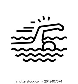 swimming sport line icon vector. swimming sport sign. isolated contour symbol black illustration