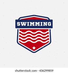 Swimming sport logo for competitions, tournaments, clubs & leagues. Vector illustration.