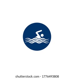 Swimming sport logo ilustration vector  design template
