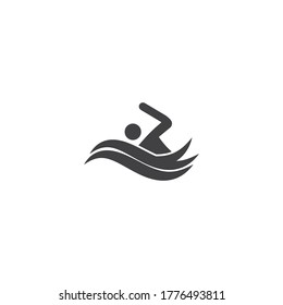 Swimming sport logo ilustration vector  design template