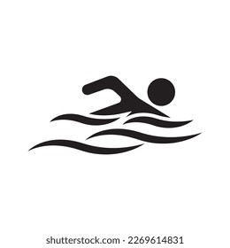 Swimming sport logo ilustration vector design template