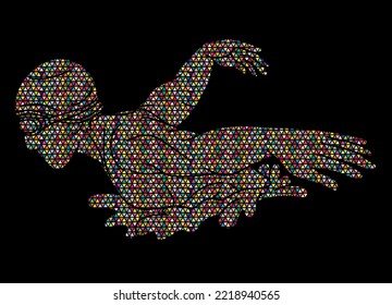 Swimming Sport A Male Swimmer Action Cartoon Graphic Vector