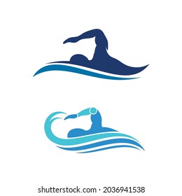 swimming sport Vector icon design illustration Template