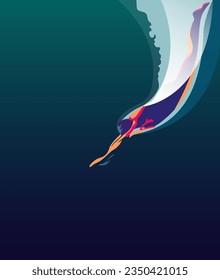 Swimming sport vector illustration. Swimming background for banner, poster, and flyer.