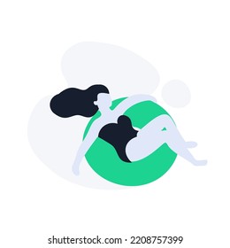Swimming Sports Character Minimalist Flat Illustration