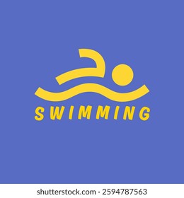 swimming sports logo vector illustration design