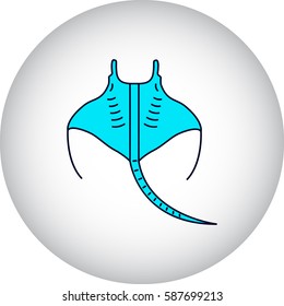 Swimming Stingray symbol simple flat icon on background