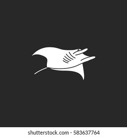 Swimming Stingray symbol simple silhouette icon on background