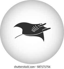 Swimming Stingray symbol simple silhouette icon on background