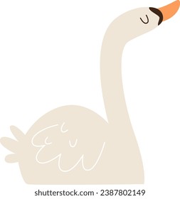 Swimming Stork Bird Vector Illustration