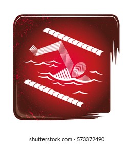Swimming stripy icon