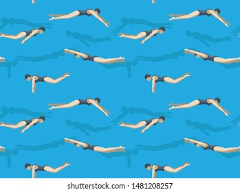 Swimming Style Butterfly Motion Background Seamless Pattern Wallpaper-01