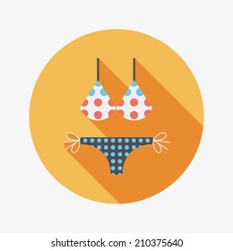 Swimming suit flat icon with long shadow