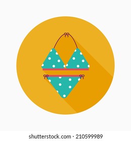 Swimming suit flat icon with long shadow