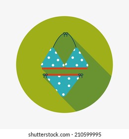 Swimming suit flat icon with long shadow