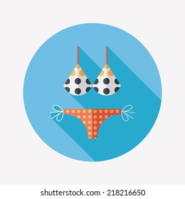 Swimming suit flat icon with long shadow