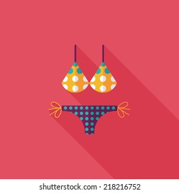 Swimming suit flat icon with long shadow
