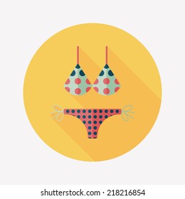 Swimming suit flat icon with long shadow