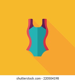 swimming suit flat icon with long shadow,eps10