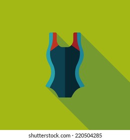 swimming suit flat icon with long shadow,eps10
