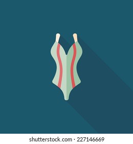 swimming suit flat icon with long shadow,eps10
