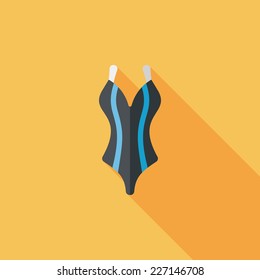 swimming suit flat icon with long shadow,eps10