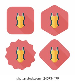 swimming suit flat icon with long shadow,eps10