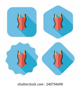swimming suit flat icon with long shadow,eps10