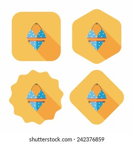 Swimming suit flat icon with long shadow,eps10