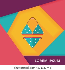 Swimming suit flat icon with long shadow,eps10